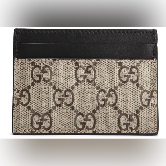 Gucci Card Case GG Supreme Kingsnake Print Beige/Ebony - Picture 6 of 9